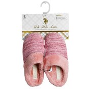 Wholesale - U.S. POLO ASSN. PINK LADIES SLIPPERS W/FUR SIZE S-XL C/P 24, UPC: 662239087582